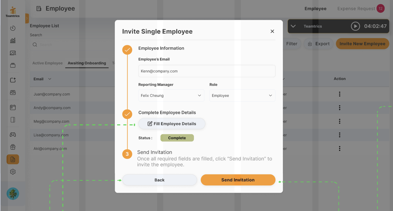 Rebuilt Employee Invitation Flow 1