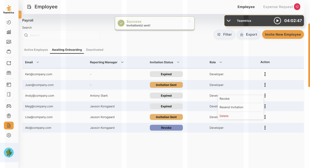 Rebuilt Employee Invitation Flow 2