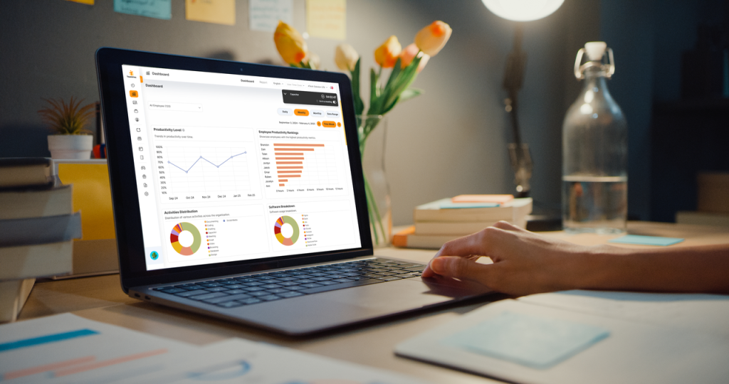 Workforce intelligence dashboard with AI analytics and collaboration metrics