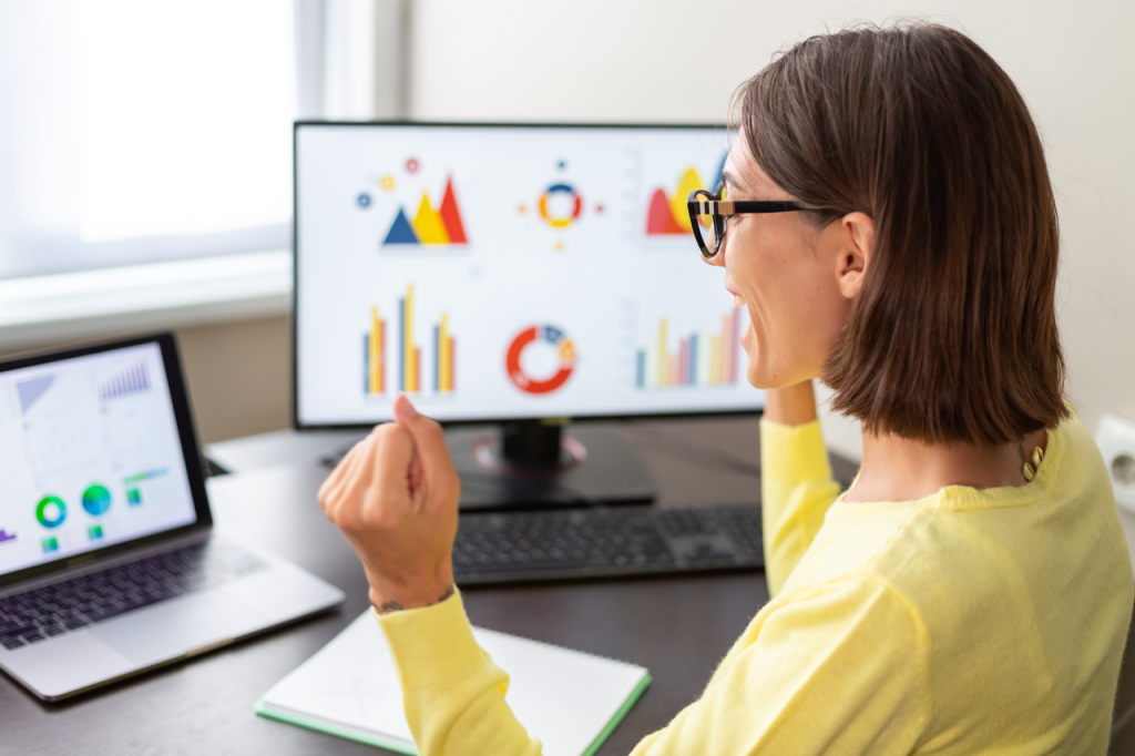 Illustration of SaaS AI software dashboard with team performance analytics and wellness scores.