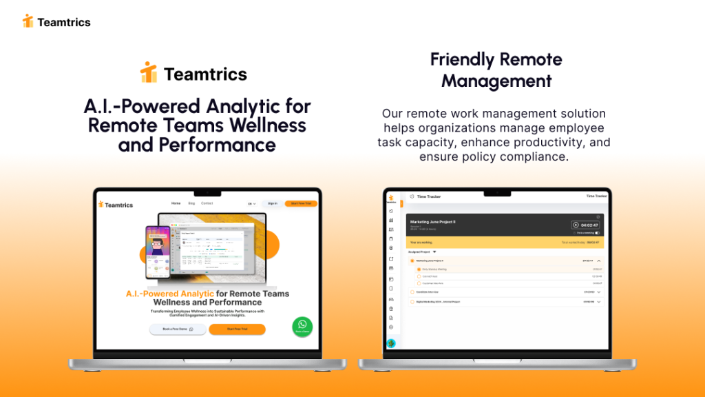 logo & interface of teamtrics
